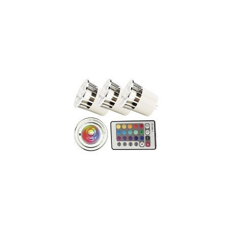 3 Ampoules LED multicolore RVB GU5.3 + télécommande