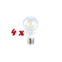 Lot de 4 ampoules LED E27 type ''filament'', lumière Blanc Chaud