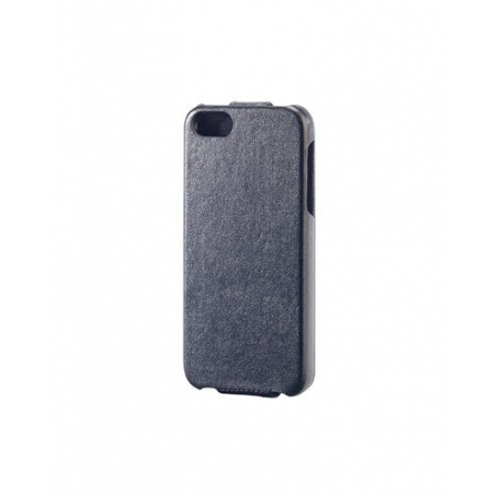 Housse de protection pour téléphone avec rabat pour iPhone 5S - Noir