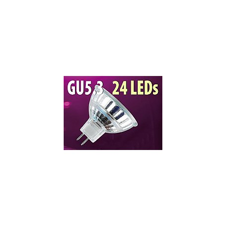 Ampoule 24 LED GU5.3 rouge