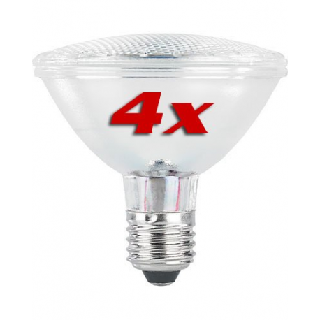 4 Ampoules Par30 30 LED E27 blanc chaud