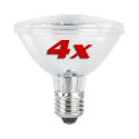 4 Ampoules Par30 30 LED E27 blanc chaud