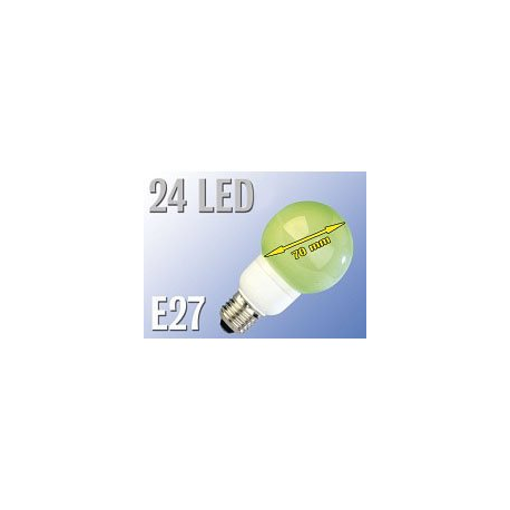 Ampoule globe 24 LED E27 vert