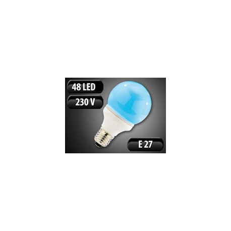 Ampoule globe 48 LED E27 bleu