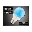 Ampoule globe 48 LED E27 bleu