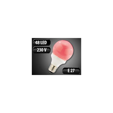 Ampoule globe 48 LED E27 rouge