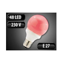 Ampoule globe 48 LED E27 rouge