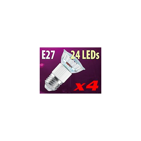 4 Ampoules 24 LED E27 blanc froid