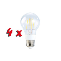 4x ampoule LED E27 type ''filament'', lumière Blanc Neutre