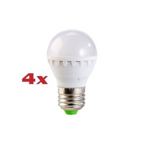 4x ampoule LED 3W E27, couleur blanc neutre