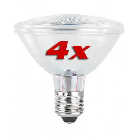 4 Ampoules PAR30 30 LED E27 blanc froid