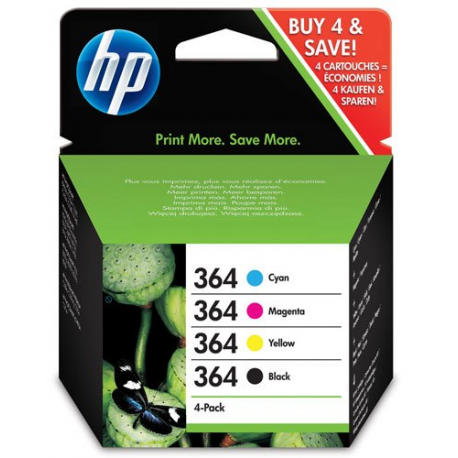 Pack de 4 cartouches originales HP SD534EE N°364