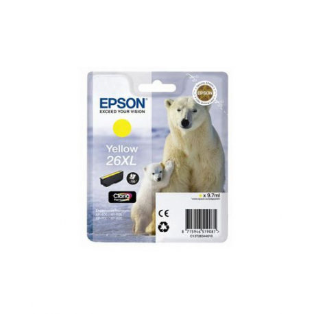 Cartouche originale Epson 26 Jaune (Ours Polaire) Version XL