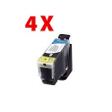 4 Cartouches - Color compatibles Canon PIXMA IP 3300 / 3500 / MP / MX etc. - Noir avec puce