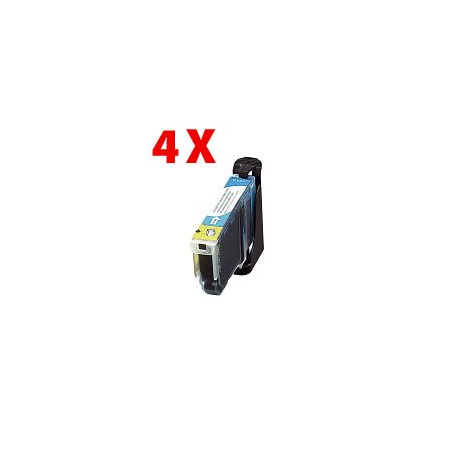 4 Cartouches - Color compatibles Canon PIXMA IP 3300 / 3500 / MP / MX etc. - Cyan avec puce