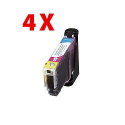 4 Cartouches - Color compatibles Canon PIXMA IP 3300 / 3500 / MP / MX etc. - Magenta avec puce