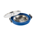 Casserole pliable en silicone avec couvercle en acier inox idéal pour le camping - 3,8 L