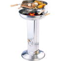 Barbecue sur colonne en inox - Diamètre 39 cm