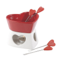 Fondue au chocolat à la bougie en forme de coeur rouge - St Valentin