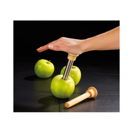 Couteau vide pomme / poire en acier inoxydable et bois