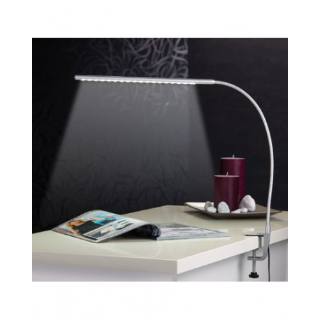 Lampe LED 3 W à pince pour bureau avec col de cygne orientable