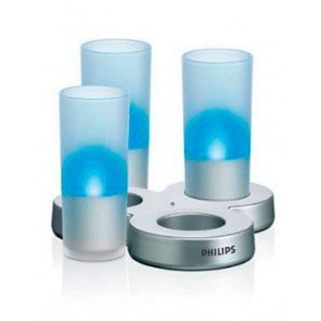 3 Bougies à LED électrique fonctionne sur batterie - Bleues