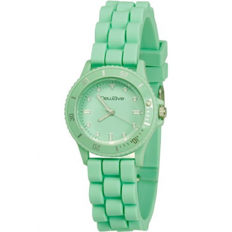 Montre stylé avec bracelet en silicone souple et très confortable - Vert