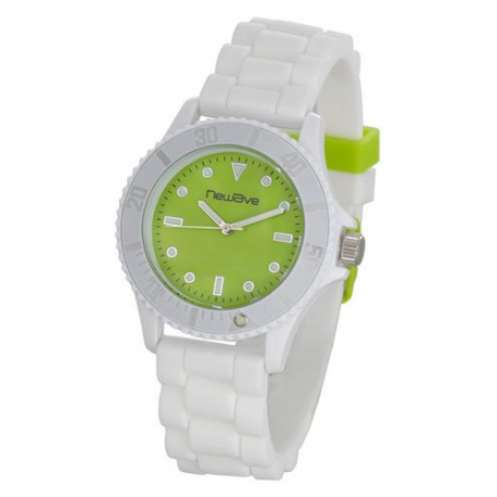 Montre stylé avec bracelet en silicone souple et très confortable - Blanc anisé