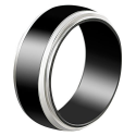 Bague en acier laqué noir - Taille 62