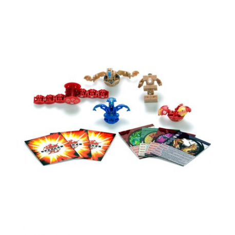 2 Bakugan, 1 Special attack, 2 Bakugan Traps, 5 cartes maîtrise et 3 cartes portail métalliques