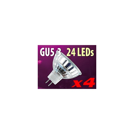 4 Ampoules 24 LED GU5.3 blanc chaud