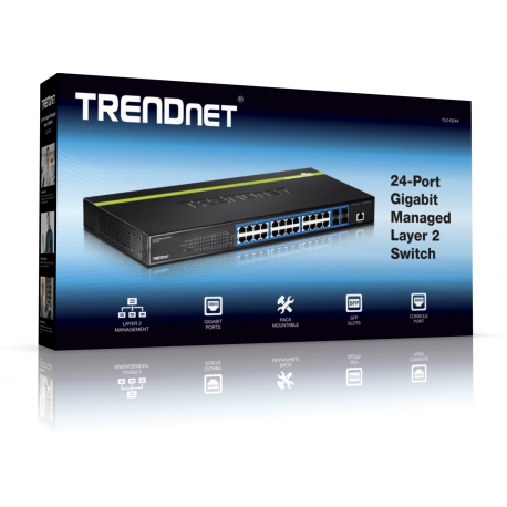 Switch gigabit 24 ports gestion layer 2 trendnet tl2-g244