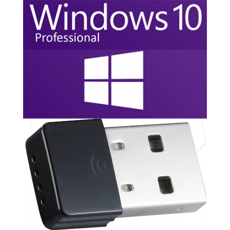 Pack windows 10 pro oem + dongle usb wifi n-draft 150 mbps