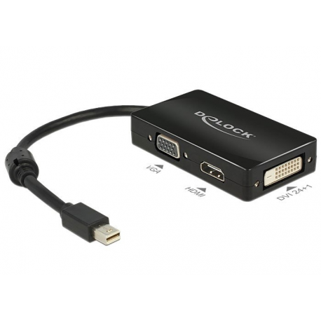 Adaptateur mini displayport 1.1 mâle vers vga / hdmi / dvi femelle passif noir