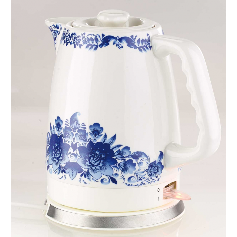 ZSQHD Bouilloire électrique - Céramique électrique sans Fil en Porcelaine  Bleue et Blanche avec Une théière en Forme de théière de 1,2 l : :  Cuisine et Maison