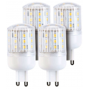 Ampoules led basse conso éclairage 360° (x4), gu9, blanc chaud