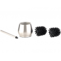 Brosse wc manche en inox et socle en verre satiné badestern