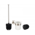 Brosse wc manche en inox et socle en verre satiné badestern