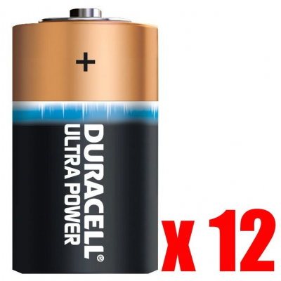 Pack de 12 piles type d (lr20) duracell ultra power