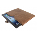 Housse en cuir tanné véritable pour ipad et tablette 10'' trust