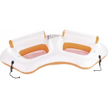 Fauteil gonflable de piscine pour 2 personnes, porte-gobelet