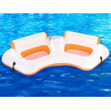 Fauteil gonflable de piscine pour 2 personnes, porte-gobelet