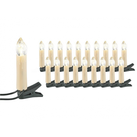 Guirlande led de sapin de noël, 20 lampes bougies pince