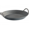 Poêle à frire / wok plat en acier forgé, diamètres 24 à 34 cm