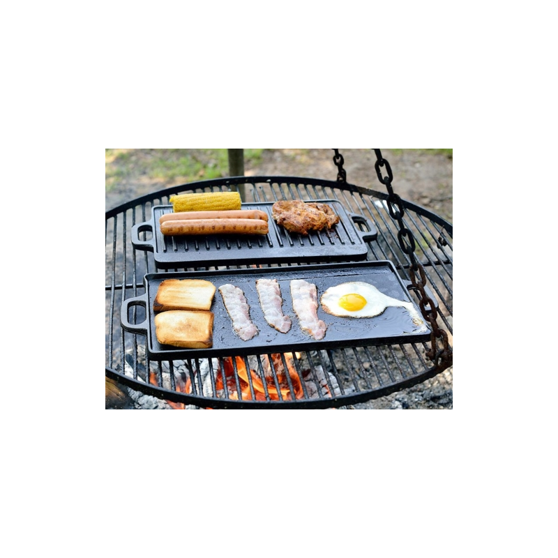 Plaque de cuisson style gril en fonte, tous feux, 38 ou 51cm