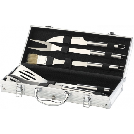 Set d'ustensiles pour barbecue en inox coffret de rangement