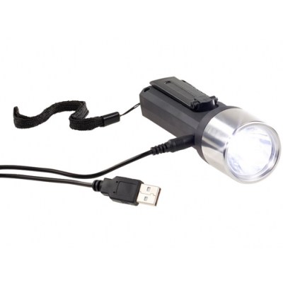 Lampe de poche led 80 lm chargement dynamo et usb