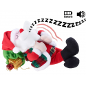 Peluche de père noël qui dort, ronfle et respire : déco noël