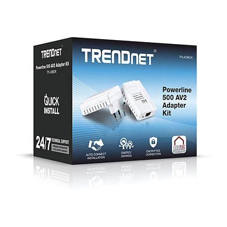 Adaptateur cpl haut débit 600 mbps trendnet tpl-408e cryptage