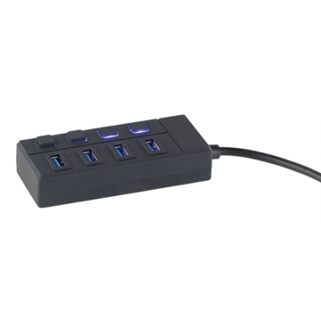 Hub 4 ports usb 3.0 interrupteurs on/off pour chaque port